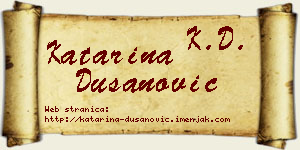 Katarina Dušanović vizit kartica